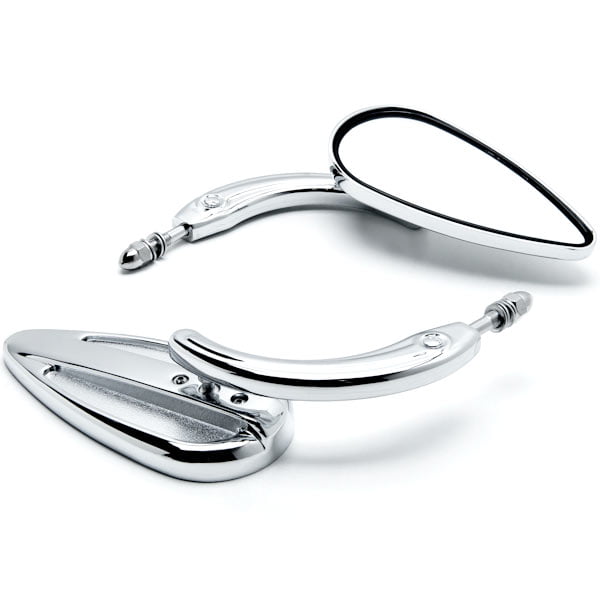 Pair Chrome Rear View Mirrors Fit For Harley FLHT FLHR FLTRX Road King Classic